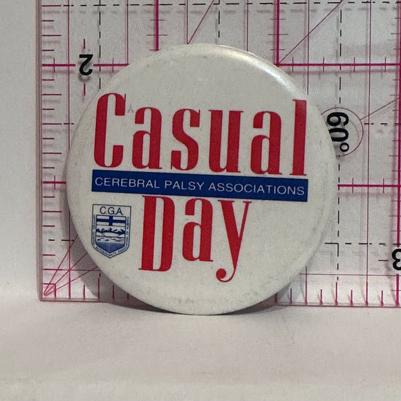 Casual Day Cerebral Palsy Association Logo  Button Pinback