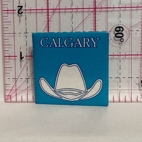 Calgary White Cowboy Hat  Button Pinback