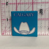 Calgary White Cowboy Hat  Button Pinback