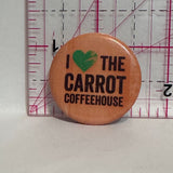 I Love Heart the Carrot Coffeehoue  Button Pinback