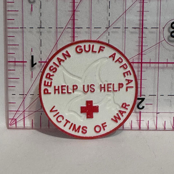Persian Gulf Appeal Red Cross Victims of War  Button Pinback