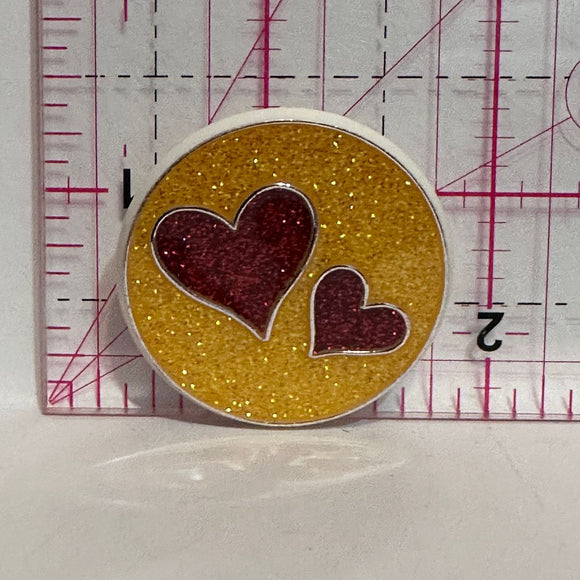 Sprarkle Hearts  Button Pinback