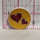Sprarkle Hearts  Button Pinback
