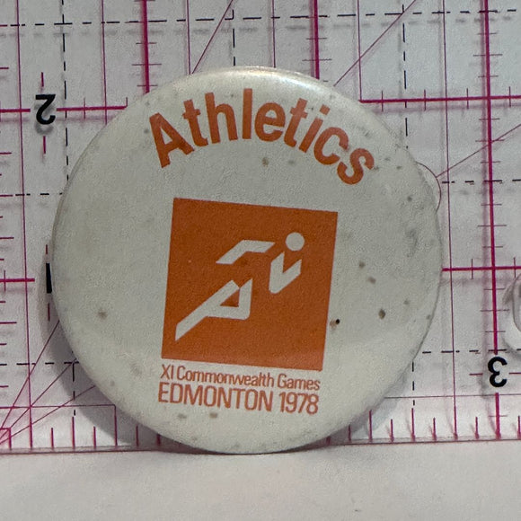 Athletics XI Commonwealth Games Edmonton 1978  Button Pinback