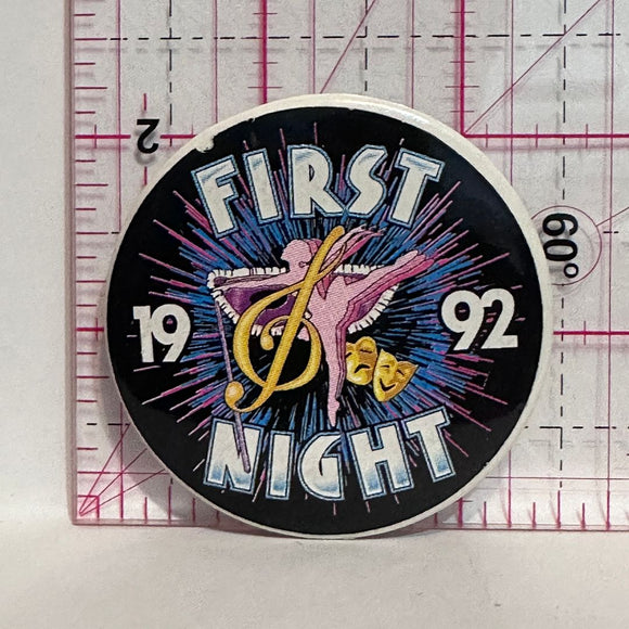 First Night 1992  Button Pinback