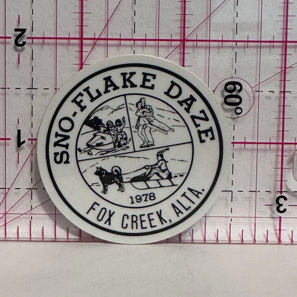 Sno-Flake Daze 1978 Fox Creek Alta Alberta  Button Pinback