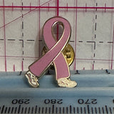 Pink Ribbon Running Shoes  Lapel Pin
