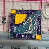 Calgary Winter Festival 1989 Cross Country Skiing  Lapel Pin