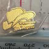 Continue The Legend White Cowboy Hat  Lapel Pin