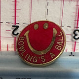 Bowling a Ball Smiling Face  Lapel Pin