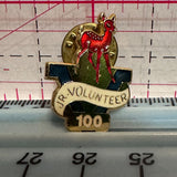 Jr Volunteer Deer Fawn 100 Mascot Logo  Lapel Pin