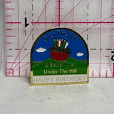 Over the Hill Happy Birthdat Slogan  Lapel Pin