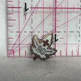 Red Cross Blood 20th Donation Canada Maple Leaf  Lapel Pin