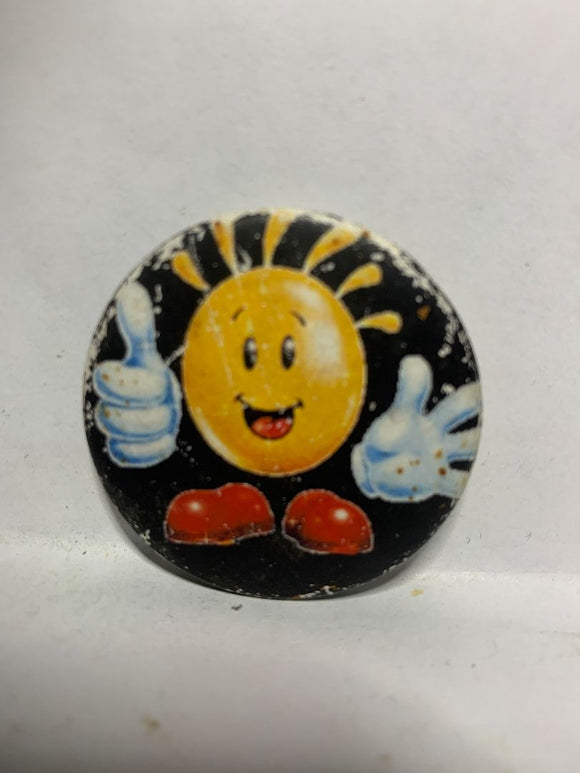 Sunshine Mascot Cartoon  Button Pinback