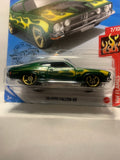 Green '73 Ford Falcon XB HW Flames GHD65 D7C6 2018 Long Card Hot Wheels Diecast Car