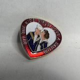 All The Nice Girls Love a Sailor Slogan Heart  Lapel Pin