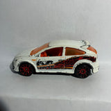 White '09 Ford Focus RS HW Test Facility Hot Wheels Diecast Car