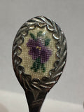 Cross Stitch Purple Flower Misc Souvenir Spoon