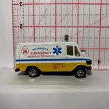 White Metro City EMS Mercedes Benz Van 307D Maisto Diecast Car