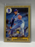 # 140 Bret Saberhagen  Kansas City Royals 1987 Topps Baseball card