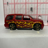 Red Flames '07 Cadillac Escalade Hot Wheels Diecast Car