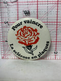 Pour Vaincre La sclerose en plaques Carnation Flower  Button Pinback