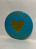 Benevole Volunteer Heart  Button Pinback