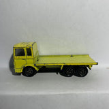 Yellow Saviem Flatbed Transport Truck 1/100 Majorette Diecast Car