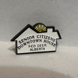 Senior Citizens Downtown House Red Deer Alberta Logo  Lapel Pin