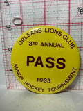 Orleans Lions Club 3rd Annual 1983 Minor Hockey  Button Pinback