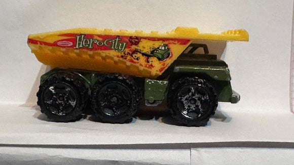 Green Hero City Dump Truck ©2001 Matchbox Diecast Car
