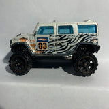 White Zebra Stripes Hummer Jungle Rally Hot Wheels Diecast Car