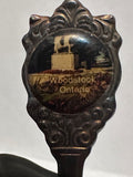 Woodstock Ontario Cow Statue Silver Plated  Ontario Souvenir Spoon