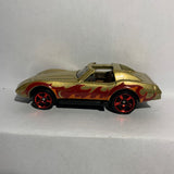 Gold Flames Chevrolet Corvette T-Top Coffee Cruisers III Matchbox Diecast Car