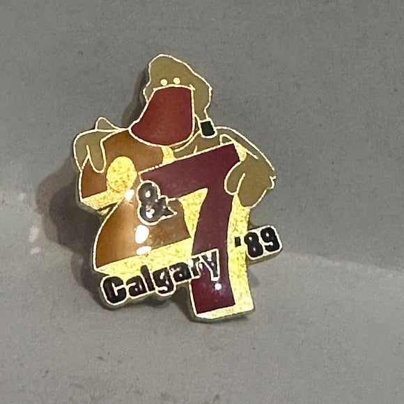 Calgary 2&7 '89 TV Channel Duck  Lapel Pin