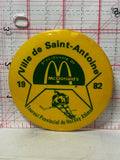 Ville de Saint-Antaire 1982 Atoms Hockey Mcdonalds  Button Pinback