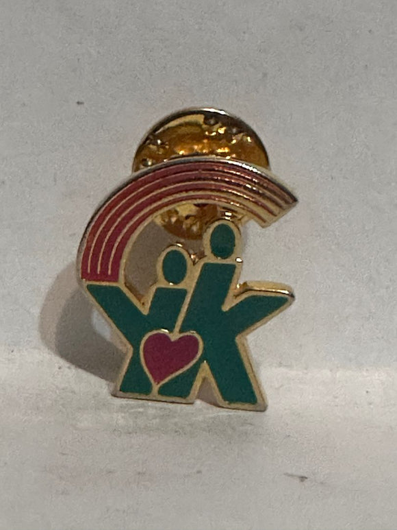 YK People Heart Rainbow Logo  Lapel Pin