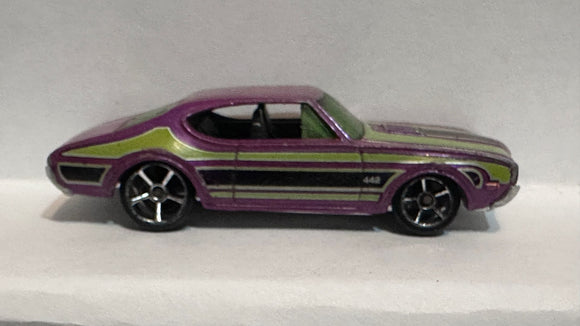 Purple Olds 442 Hot Wheels Diecast Car