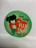Happy Holiday Fuji Film Joyeuses Fetes  Button Pinback