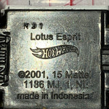 White Lotus Esprit Hot Wheels Diecast Car