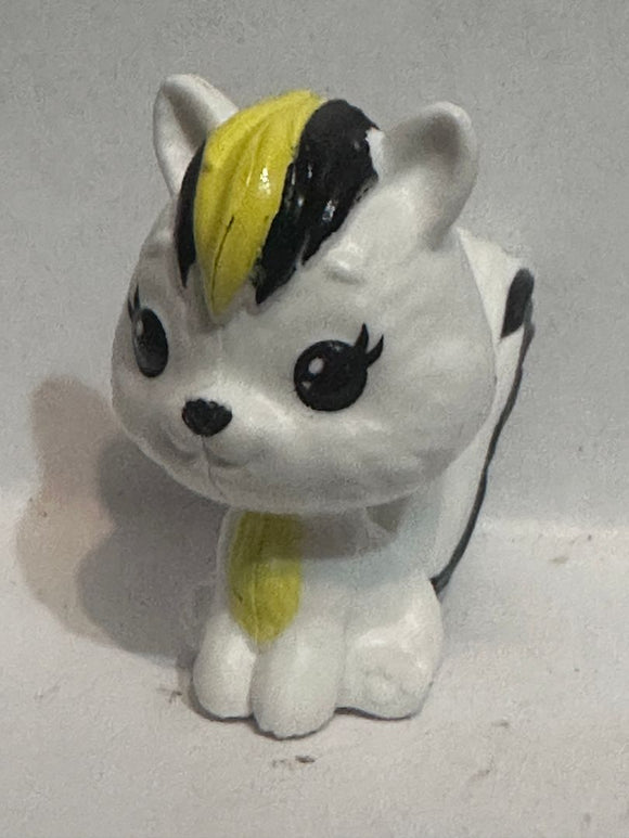 White Shunk Yellow Stripe Mini Barbie Pet Accessory Animal Toy