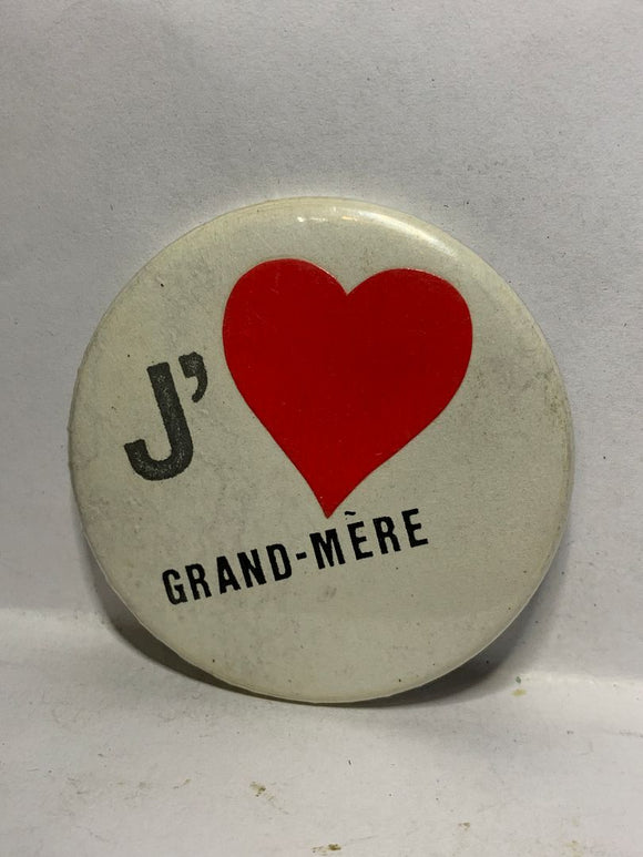 J'Love Grand-Mere  Button Pinback
