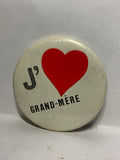 J'Love Grand-Mere  Button Pinback