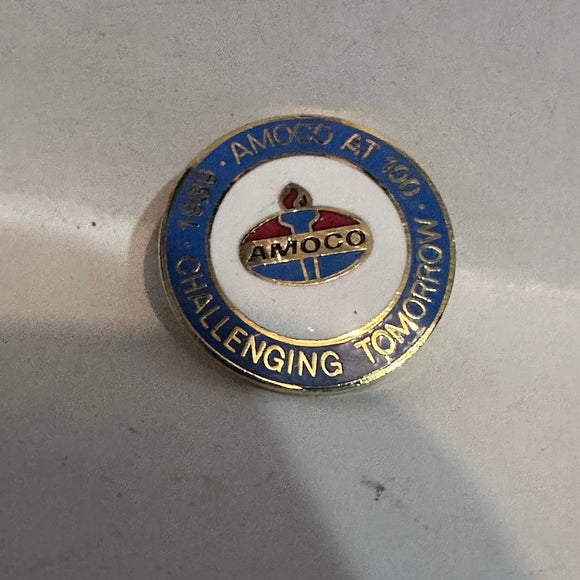 Amoco at 100 1989 Challenging Tomorrow Olympic Logo  Lapel Pin