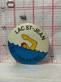 Lac St.Jean la Traversee Swimming  Button Pinback
