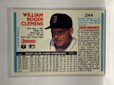 # 244 Roger Clemens  Boston Red Sox 1992 Donruss Baseball Cards