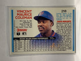 # 218 Vince Coleman  New York Mets 1992 Donruss Baseball Cards