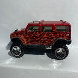 Red Flames Hummer H2 Hot Wheels Diecast Car