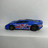 Blue Jaguar XJ220 Great Britain Flag Flyers Hot Wheels Diecast Car