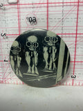 Three Figures Fixing Alien Ship  Button Pinback